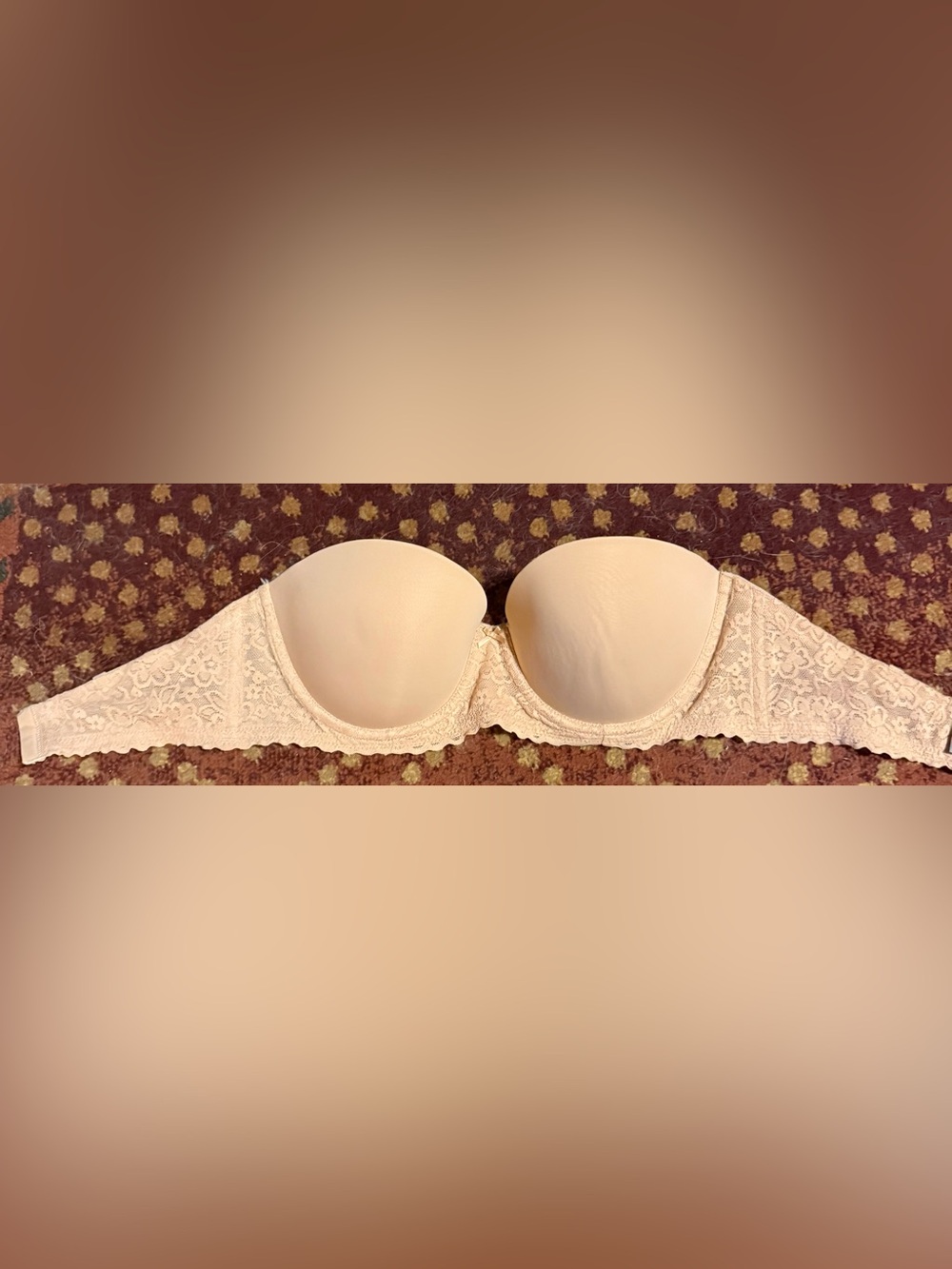 aerie Strapless Lace Bandeau Bra - Beige
